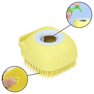 Pet Bath Brush Dog Cat Massage Shampoo Dispenser Silicone Pet Hair Comb Grooming Tool Puppy Hair Removal Brushes Pets Supplies