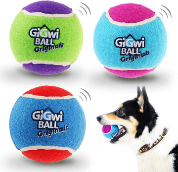 Tennis Balls for Dogs, Squeaky Dog Tennis Balls for Exercise, High Bouncy Dog Balls Bright Colors 2.5 Inches, Interactive Funny Dog Toys for All Breeds of Dogs Indoor & Outdoor Dog Games, 3 Pack