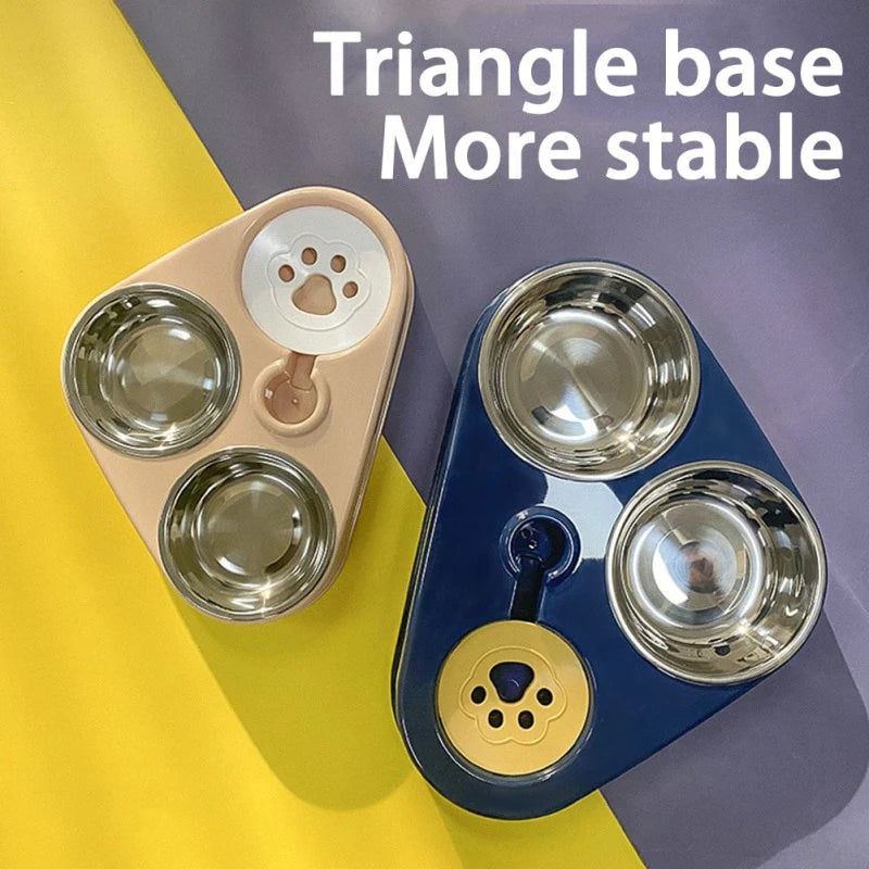 High Quality 500ML Pet Feeder Bowl with Dog Water Bottle Automatic Drinking Pet Bowl Cat Food Bowl Pet Stainless Steel Double 3 Bowl
