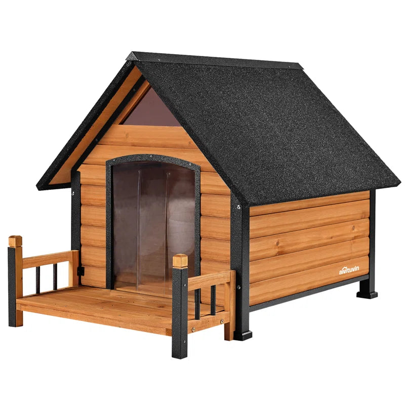 "Rustic Retreat Wooden Dog House - Perfect Home for Your Furry Friend"