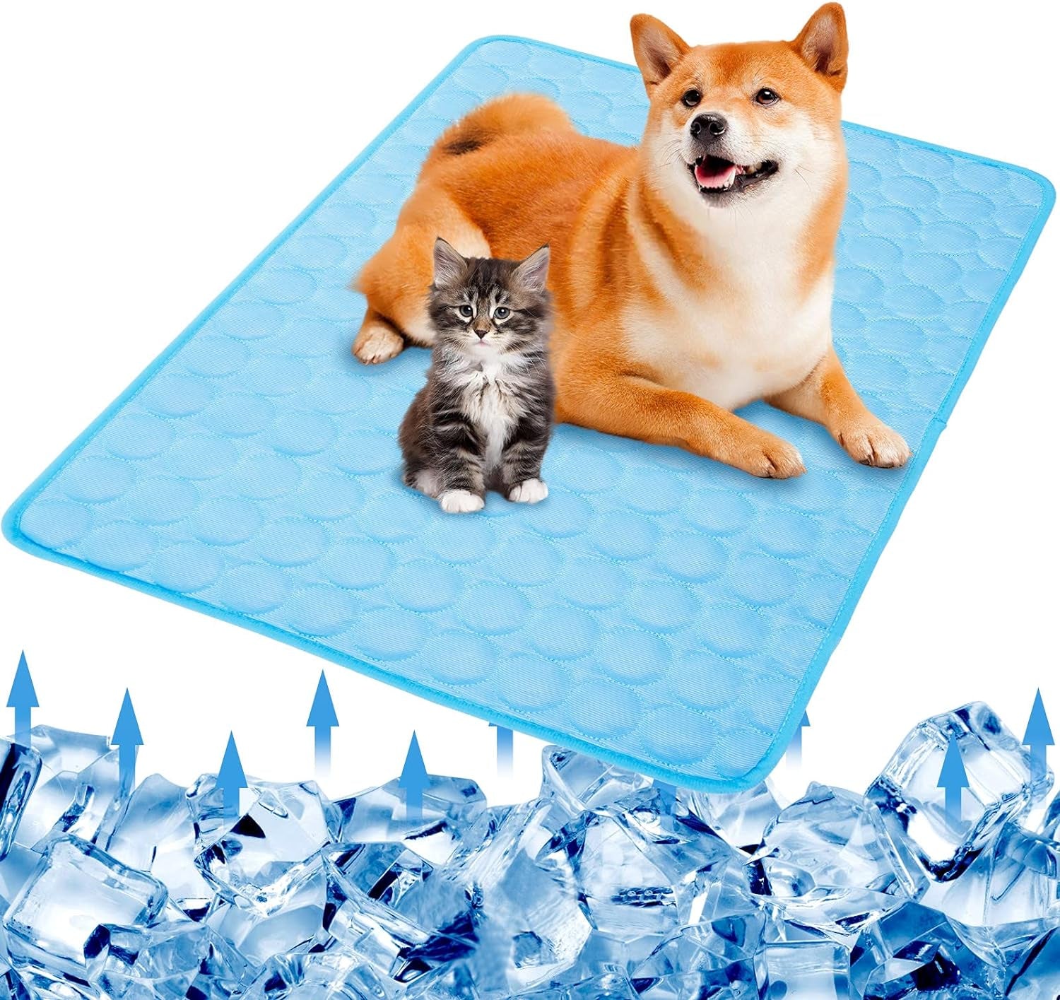 Dog Cooling Mat Dog Cooling Pad Self Cooling Blanket, Washable Cooling Mat for Dogs, Pet Cooling Mat Keeps Pets Cool in Summer Heat, Resuable Fabric Cooling Mat 28X22Inch/70X55Cm