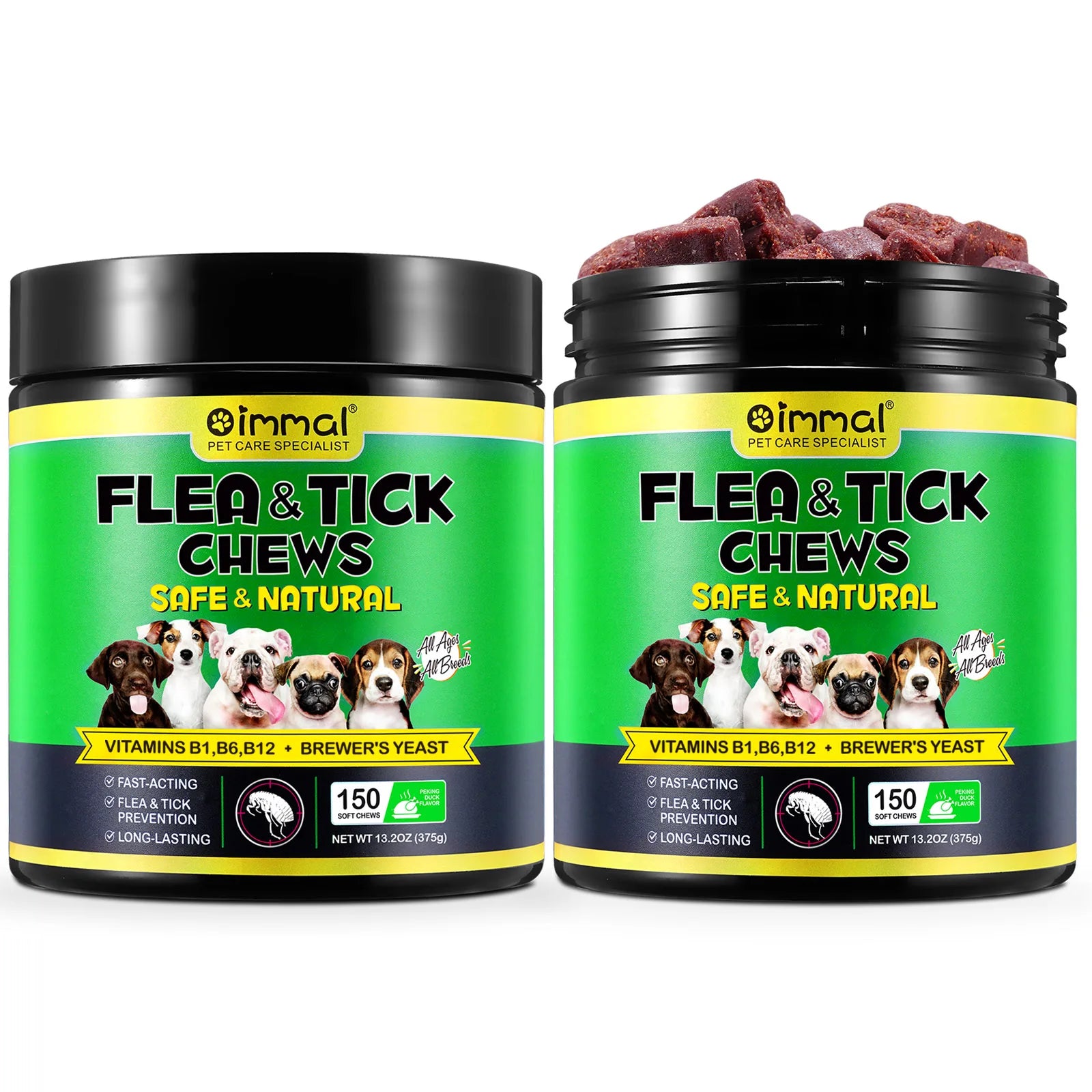 Flea and Tick Prevention for Dogs Chewables Natural Dog Flea & Tick Control Supplement Oral Flea Chew Pills All Breeds and Ages