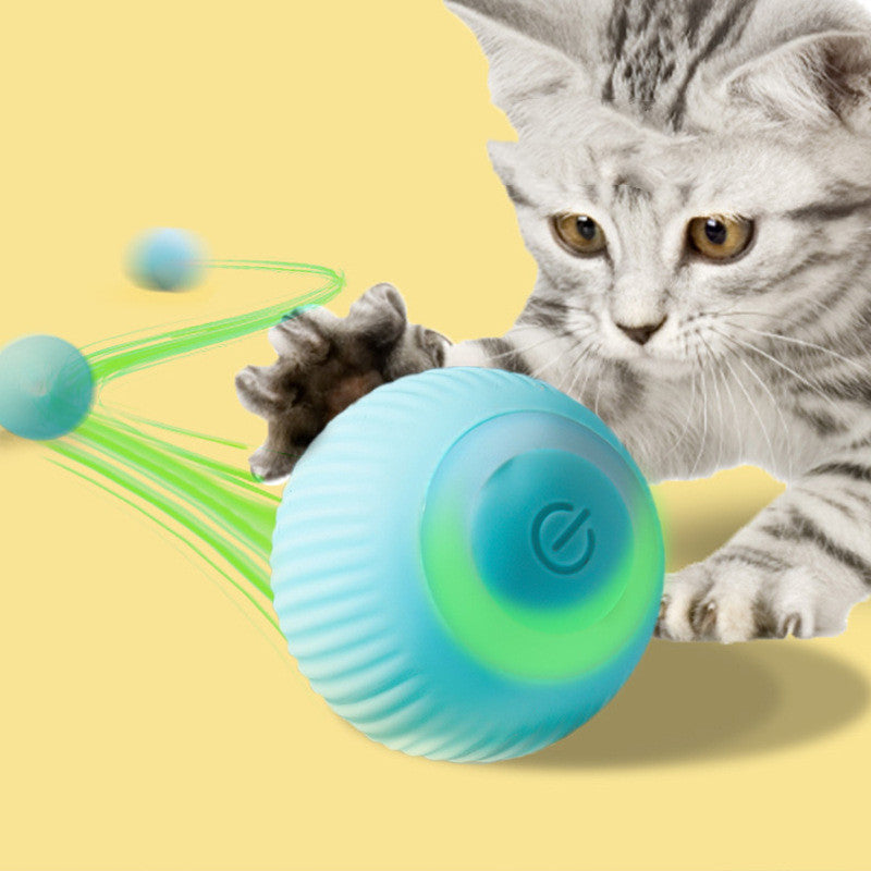 "Interactive USB Rechargeable Electric Cat Toy with Gravity Rolling Ball"