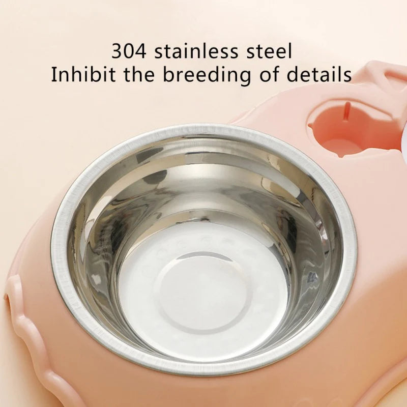 High Quality 500ML Pet Feeder Bowl with Dog Water Bottle Automatic Drinking Pet Bowl Cat Food Bowl Pet Stainless Steel Double 3 Bowl