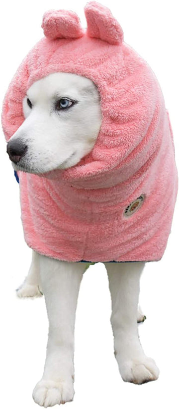 Premium Dog Bathrobe Towel, Absorbent Microfiber Robe for Small Medium Extra Large Dogs and Cats, Stylish Cozy Quick Pet Drying Towels after Bath, Pool or Beach (M, Pink)