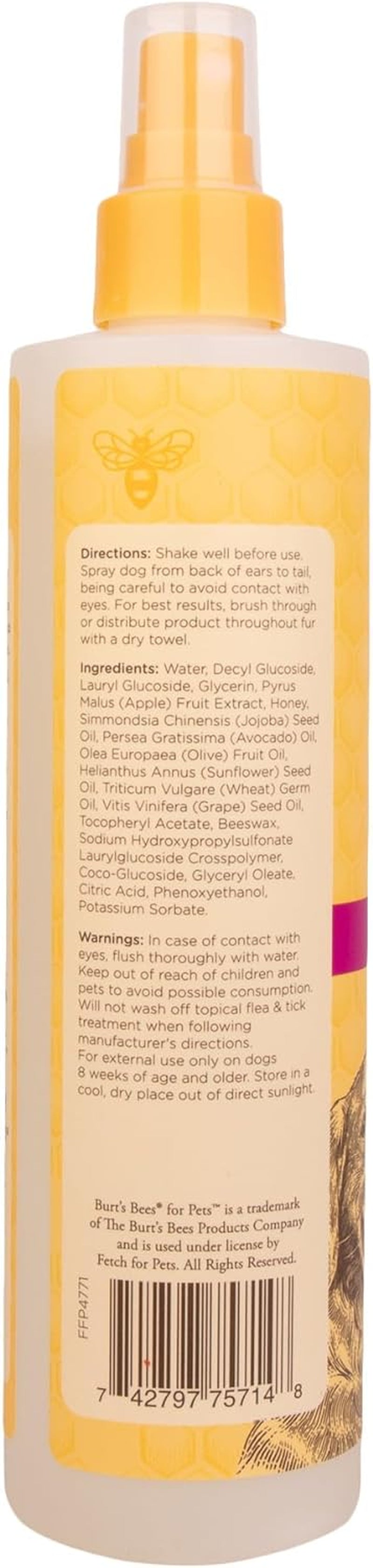 Natural Waterless Dog Shampoo Spray with Apple and Honey, Dry Shampoo for Dogs and Puppies, for Large and Smelly Dogs, Sulfate & Paraben Free, Ph Balanced, Made in USA - 10 Oz