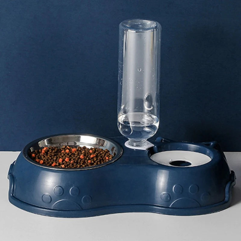 High Quality 500ML Pet Feeder Bowl with Dog Water Bottle Automatic Drinking Pet Bowl Cat Food Bowl Pet Stainless Steel Double 3 Bowl