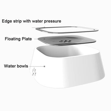 Dog Drinking Water Bowl Floating Non-Wetting Mouth Cat Bowl without Spill Drinking Water Dispenser Plastic Anti-Over Dog Bowl