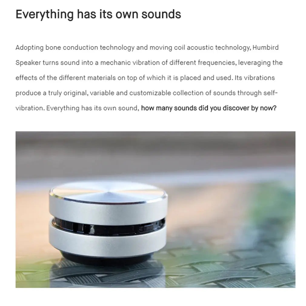 "Ultimate Portable Hummingbird Bone Conduction Sound Box - TWS Wireless Bluetooth, Sound Card Included! Fast Delivery Guaranteed"