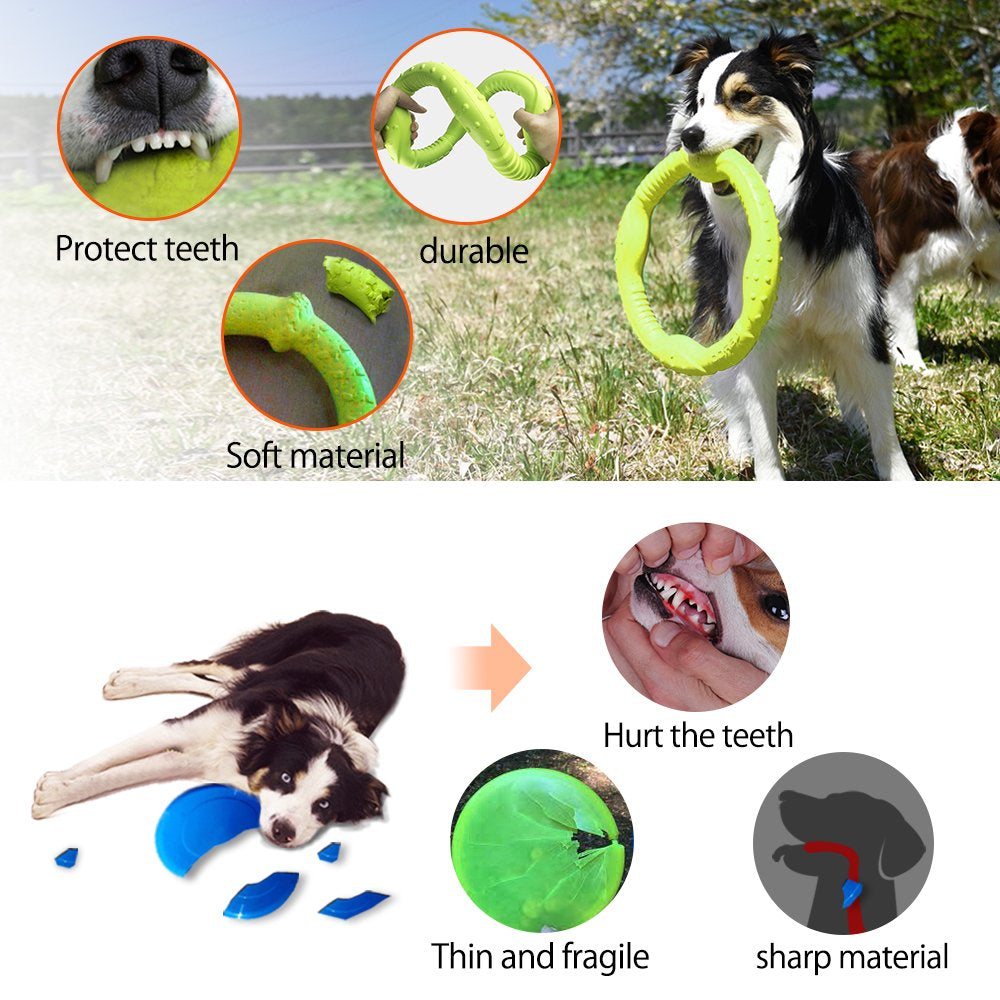 Dog Training Ring for Floatable Outdoor Fitness Dog Flying Disc Dog Tug Toy Interactive Dog Toys for Small Medium Large Dogs