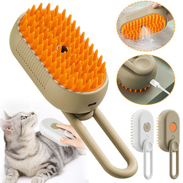 Premium Pet Grooming Steam Brush  
3 In 1 Pet Steam Brush with Electric Spray, Grooming tools and Massage option