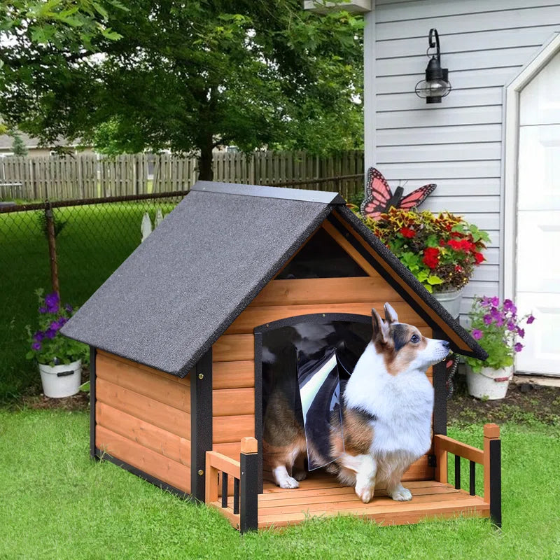 "Rustic Retreat Wooden Dog House - Perfect Home for Your Furry Friend"