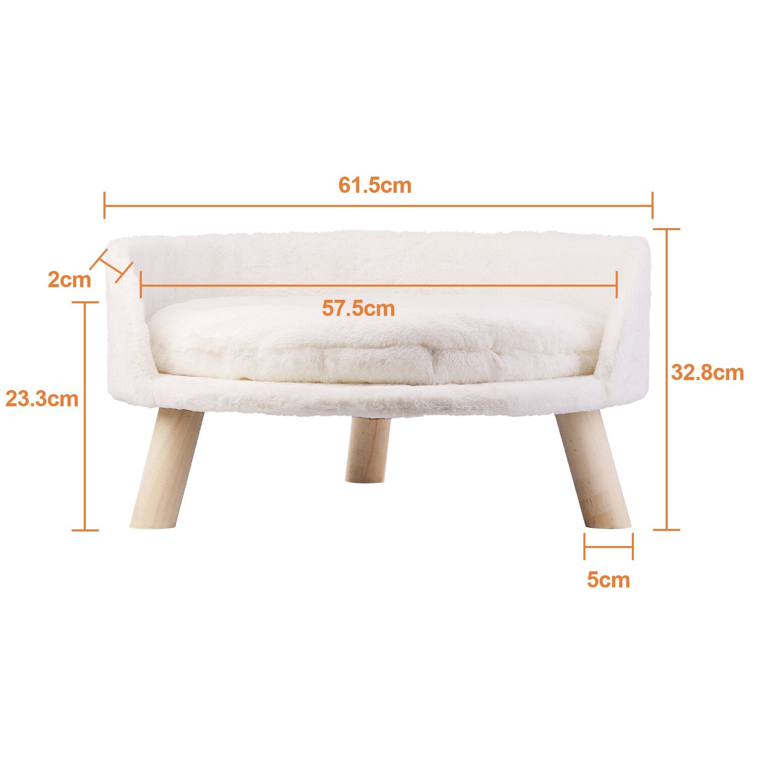 Pet Sofa Bed Raised Cat Chair Small Dog Couch Bed Removable Cushion Sleep House