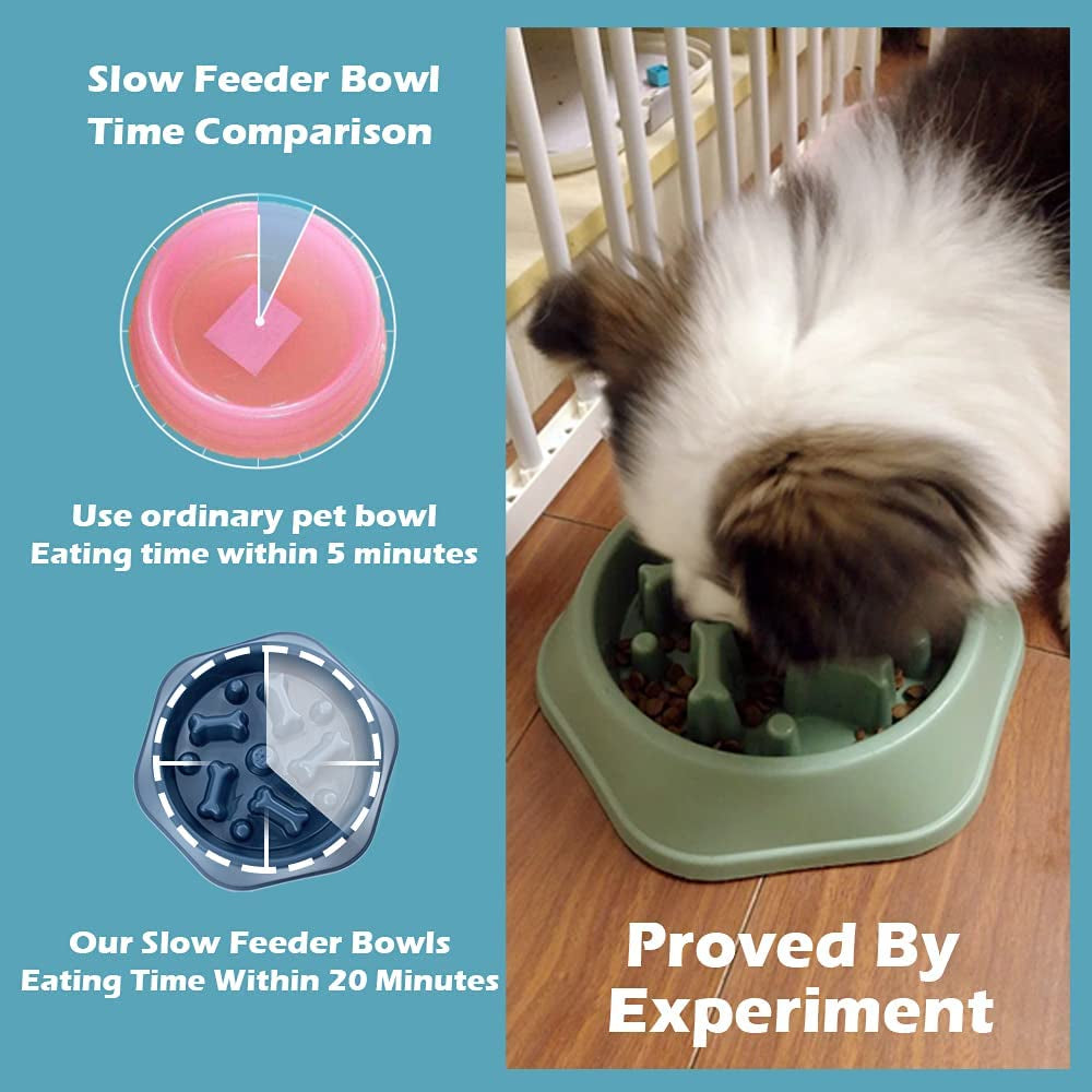 Slow Feeder Dog Bowl anti Gulping Healthy Eating Interactive Bloat Stop Fun Alternative Non Slip Dog Slow Food Feeding Pet Bowl Slow Eating Healthy Design for Small Medium Size Dogs