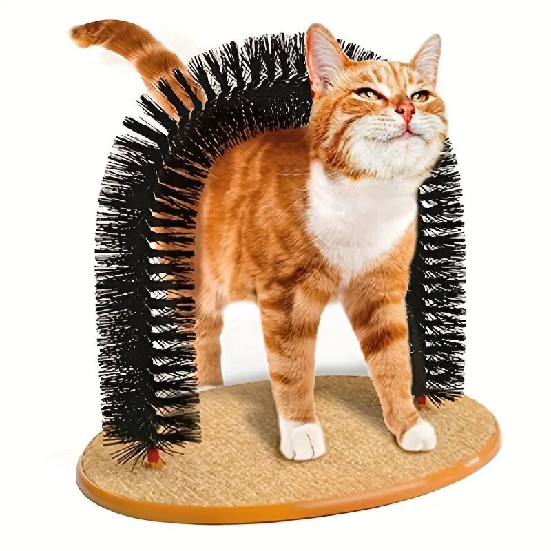 1Pc Cat Toy Arch Self Groome Pamper Feline with a Massage Grooming Rubbing with Scratching Pad Toy for Cats Interactive Toys